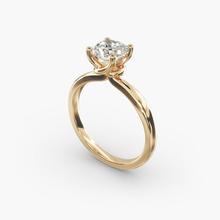 Tapered Ribbon Solitaire Engagement Ring In 14k Yellow Gold