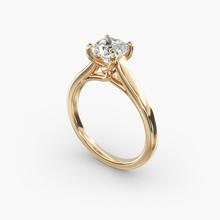 Twist Bridge Solitaire Engagement Ring In 18k Yellow Gold