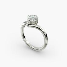 Chevron Solitaire Engagement Ring In Platinum