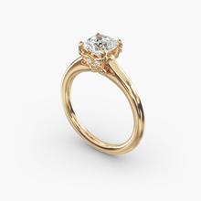 Leaf Solitaire Plus Diamond Engagement Ring In 14k Yellow Gold