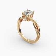 Twist Solitaire Plus Diamond Engagement Ring In 14k Yellow Gold