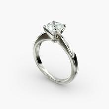 Classic Tapered Solitaire Engagement Ring In 14k White Gold