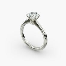 Petite Nouveau Six-Prong Solitaire Engagement Ring In 18k White Gold
