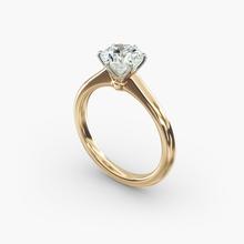 Petite Nouveau Six-Prong Solitaire Engagement Ring In 18k Yellow Gold
