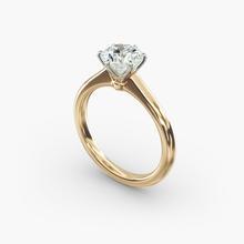 Petite Nouveau Six-Prong Solitaire Engagement Ring In 14K Yellow Gold