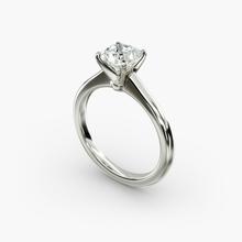 Petite Solitaire Engagement Ring In 18k White Gold