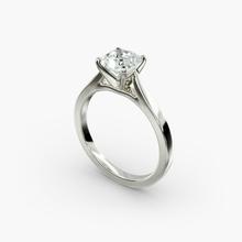 Petite Cathedral Solitaire Engagement Ring In 18k White Gold