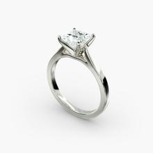Petite Cathedral Solitaire Engagement Ring In 14k White Gold