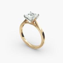 Petite Cathedral Solitaire Engagement Ring In 14k Yellow Gold