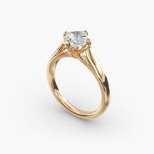 Solitaire Compass Set Engagement Ring In 18k Yellow Gold