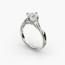 Solitaire Compass Set Engagement Ring In 14k White Gold
