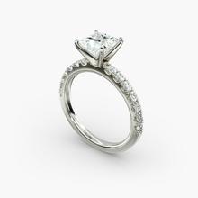 Scalloped Pavé Diamond Engagement Ring In Platinum (3/8 Ct. Tw.)