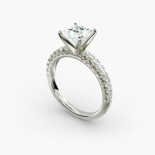 French Pavé Diamond Engagement Ring In Platinum (1/4 Ct. Tw.)
