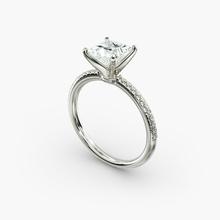 Petite Micropavé Diamond Engagement Ring In Platinum (1/10 Ct. Tw.)