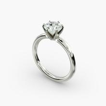Six-Prong Low Dome Comfort Fit Solitaire Engagement Ring In 18k White Gold (2mm)