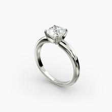 Classic Simple Solitaire Engagement Ring In 18k White Gold
