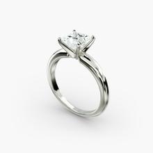 Classic Simple Solitaire Engagement Ring In 14k White Gold