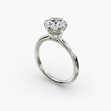 Six-Prong Solitaire Plus Hidden Halo Diamond Engagement Ring In Platinum