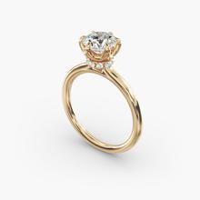 Six-Prong Solitaire Plus Hidden Halo Diamond Engagement Ring In 18k Yellow Gold