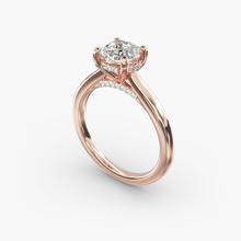 Petite Hidden Halo Solitaire Plus Diamond Engagement Ring In 14k Rose Gold