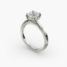 Petite Hidden Halo Solitaire Plus Diamond Engagement Ring In 14k White Gold