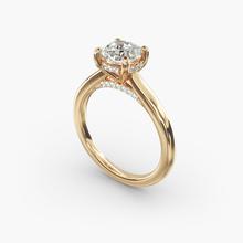 Petite Hidden Halo Solitaire Plus Diamond Engagement Ring In 18k Yellow Gold