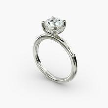 Solitaire Plus Hidden Halo Diamond Engagement Ring in 14k White Gold