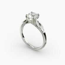 Leaf Solitaire Engagement Ring In Platinum