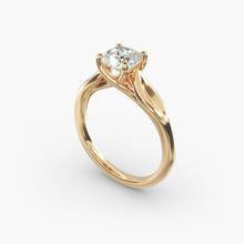 Leaf Solitaire Engagement Ring In 14k Yellow Gold
