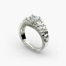 Men's Nugget Engagement Ring In 14k White Gold