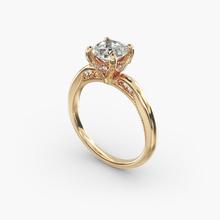 Lace Bridge Solitaire Plus Hidden Halo Diamond Engagement Ring In 14k Yellow Gold (1/5 Ct. Tw.)