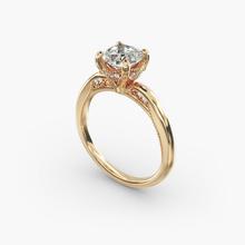 Lace Bridge Solitaire Plus Hidden Halo Diamond Engagement Ring In 18k Yellow Gold (1/5 Ct. Tw.)