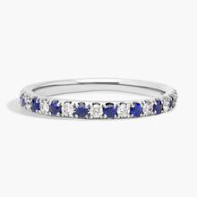 Riviera Pavé Sapphire And Diamond Ring In Platinum (1.5mm)