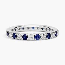 Riviera Pavé Sapphire And Diamond Eternity Ring In Platinum (2.2mm)