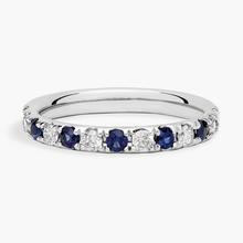 Riviera Pavé Sapphire And Diamond Ring In Platinum (2.2mm)