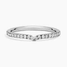 Classic V-Curved Diamond Ring In 14k White Gold (1/5 Ct. Tw.)