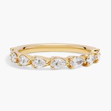 East-West 9-Stone Pear Diamond Anniversary Ring In 14k Yellow Gold (1/2 Ct. Tw.)