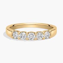 Five Stone Shared Prong Contour Diamond Ring In 14K Yellow Gold (1/2 Ct. Tw. - H-I / SI1-SI2)