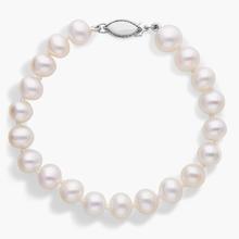 6.5" Freshwater Cultured Pearl Bracelet In 14k White Gold (7.0-7.5mm)