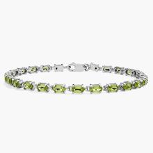 Petite Peridot Oval Bracelet In Sterling Silver (5x3mm)