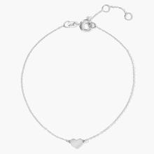 6.5"-7.5" Petite Heart Bracelet In 14k White Gold (7.9 Mm)