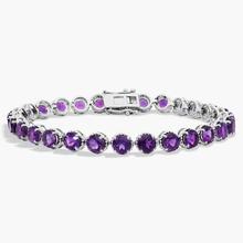 Amethyst Round Rope Bracelet In Sterling Silver (5mm)
