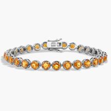 Citrine Round Rope Bracelet In Sterling Silver (5mm)