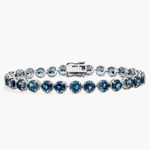 London Blue Topaz Round Rope Bracelet In Sterling Silver (5mm)