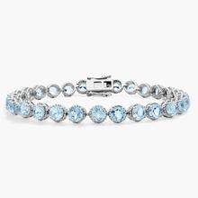 Sky Blue Topaz Round Rope Bracelet In Sterling Silver (5mm)