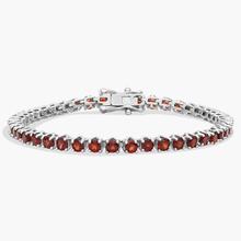 Garnet Tennis Bracelet In Sterling Silver (3mm)