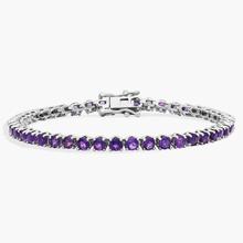 Amethyst Tennis Bracelet In Sterling Silver (3mm)