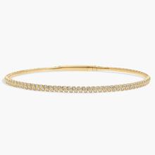 Honeycombed Diamond Flex Bangle Bracelet In 14K Yellow Gold