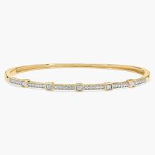 Diamond Accent Bangle Bracelet In 14K Yellow Gold (1/2 Ct. Tw.)