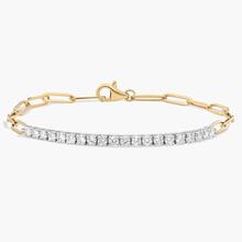 Two-Toned Diamond Paperclip Bracelet In 14K Yellow Gold (1 Ct. Tw.)